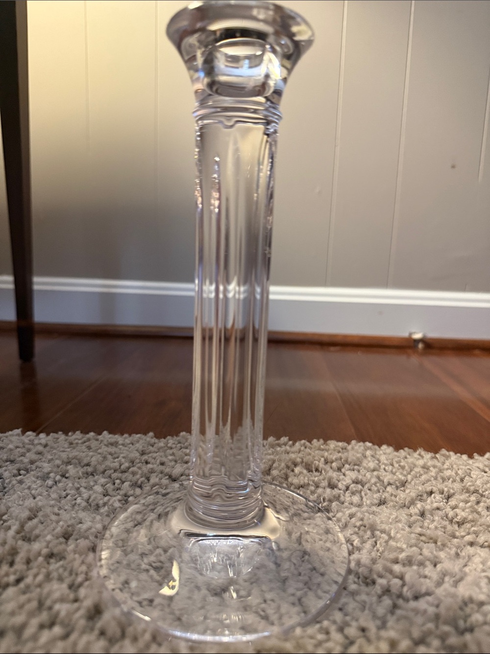 Tiffany & Co. Clear Glass Fluted Candlestick Holder